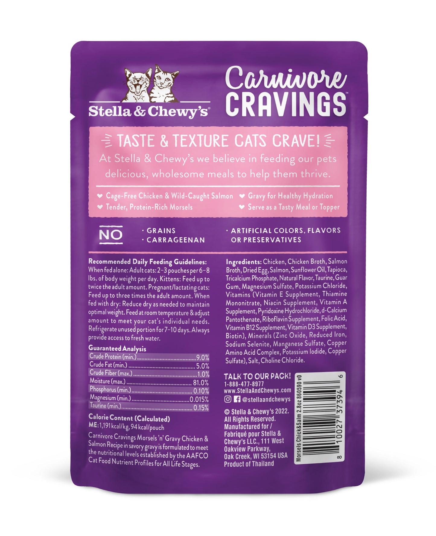 Stella & Chewy's Carnivore Cravings Morsels'N'Gravy - Chicken & Salmon Recipe - 2.8 oz