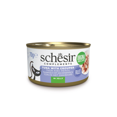 Schesir Complements Cat Wet Food in Jelly Can- Tuna With Grouper 70g