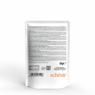 Schesir Complete & Balanced Nutrition Wet Cat Food in Jelly Pouch - Tuna & Chicken With Shrimp 85g