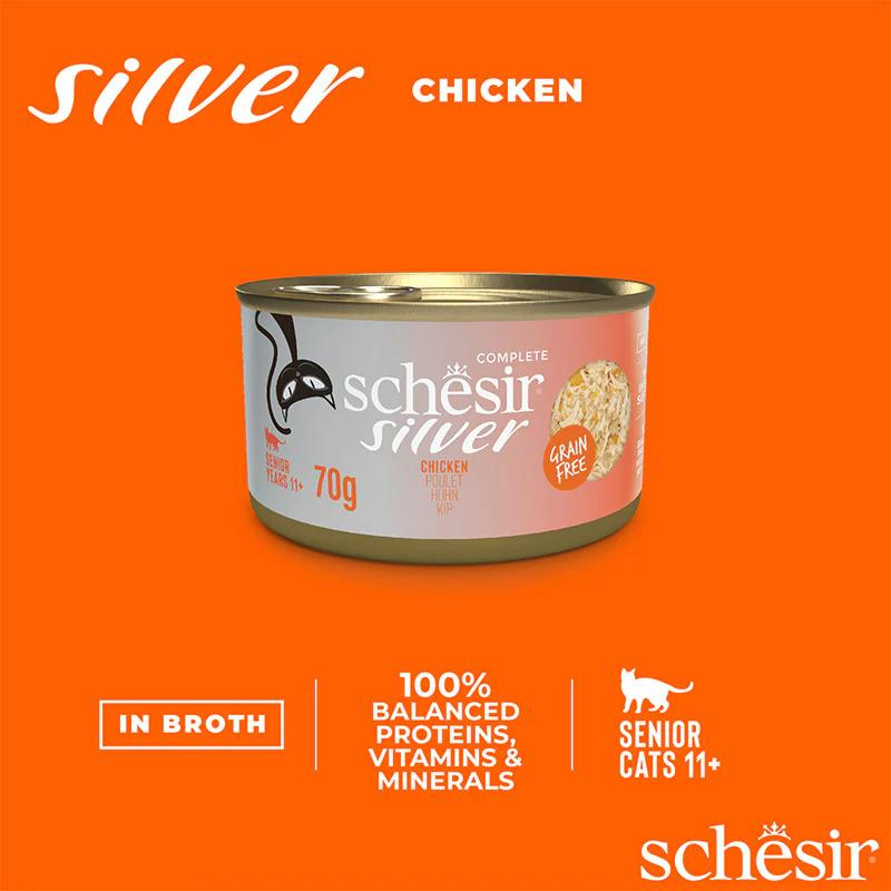 Schesir Silver Senior Cat Wholefood - Chicken 70g