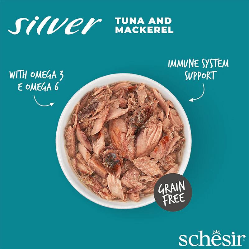 Schesir Silver Senior Cat Wholefood - Tuna And Mackerel 70g