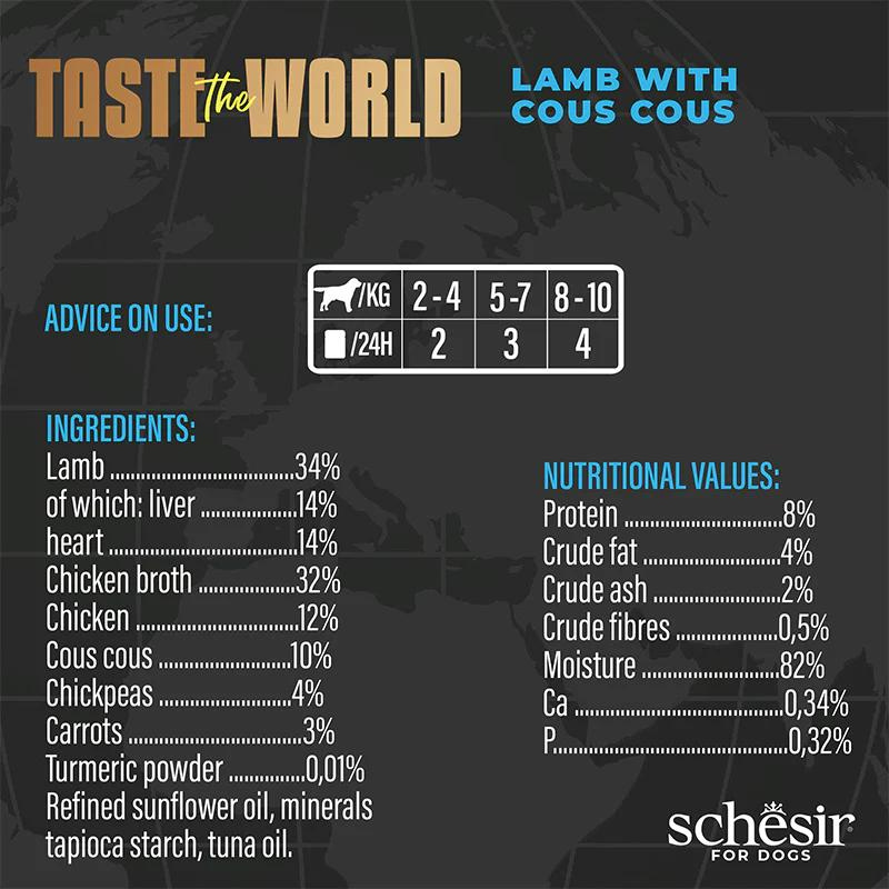 Schesir Taste The World Dog Wholefood - Lamb With Cous Cous 150g