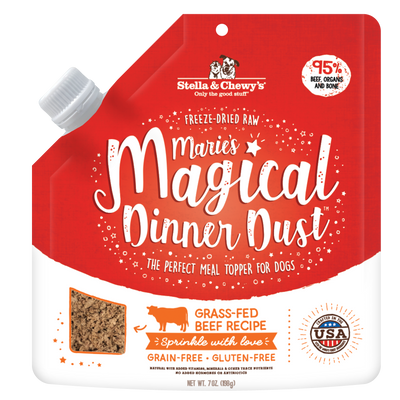 Stella & Chewy's Marie’s Magical Dinner Dust for Dogs Grass-Fed Beef Recipe - 7 Ounce Resealable Bag