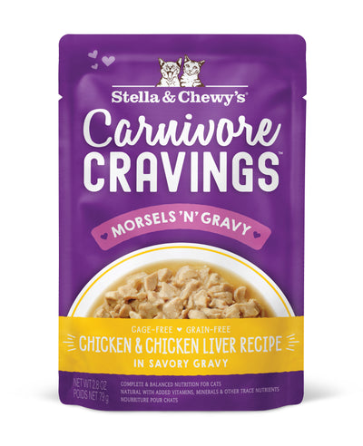 Stella & Chewy's Carnivore Cravings Morsels'N'Gravy - Chicken & Chicken Liver Recipe - 2.8 oz