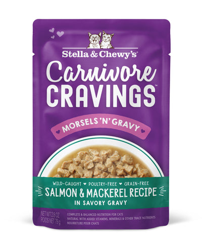 Stella & Chewy's Carnivore Cravings Morsels'N'Gravy - Salmon & Mackerel Recipe - 2.8 oz