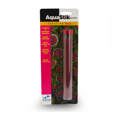 Two Little Fishes Aquastik Red 4Oz Underwater Epoxy Putty for Marine Aquariums and Reef Aquariums