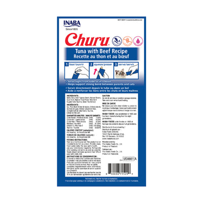 Inaba Churu Tuna with Beef Recipe Cat Treats 4PCS/PK - 56g