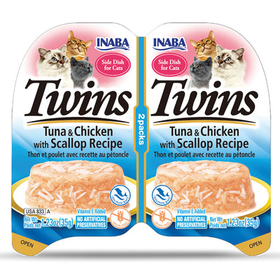 Inaba Twins Cup Tuna & Chicken with Scallop Recipe Cat Treat - 70g