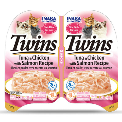 Inaba Twins Cup Tuna & Chicken with Salmon Recipe Cat Treat - 70g