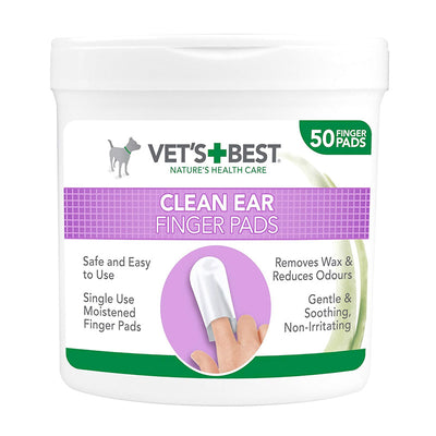 Vets Best Clean Ear Finger Pads (50 Pads)