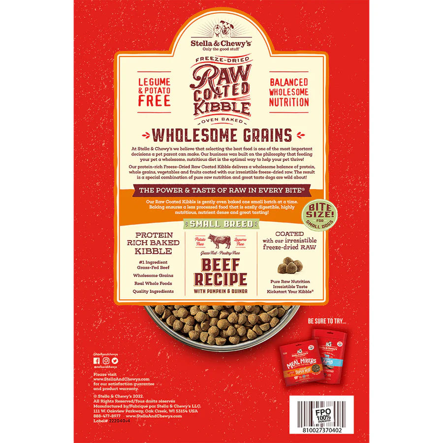 Stella & Chewy's Raw Coated Wholesome Grain Beef Small Breed Recipe