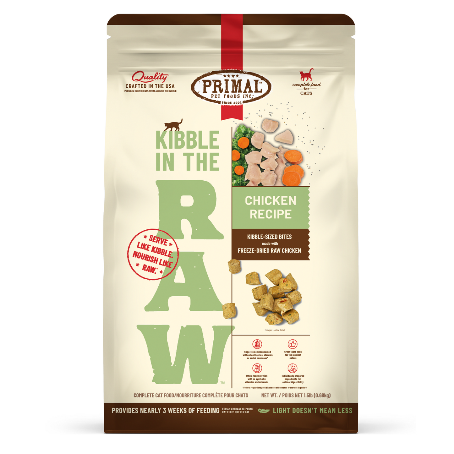 Primal Kibble in the Raw Cat Food – Chicken Recipe