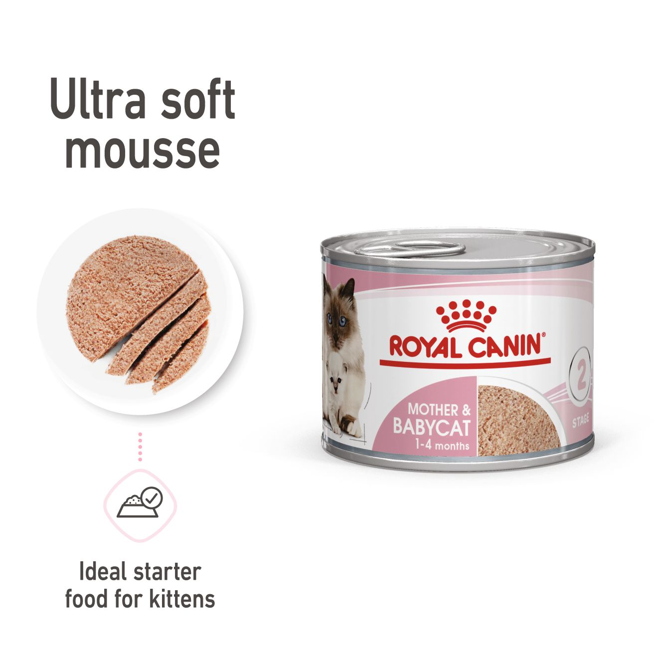 Royal Canin Feline Health Nutrition Mother & Babycat Mousse (WET FOOD - Cans) 12 x 195g