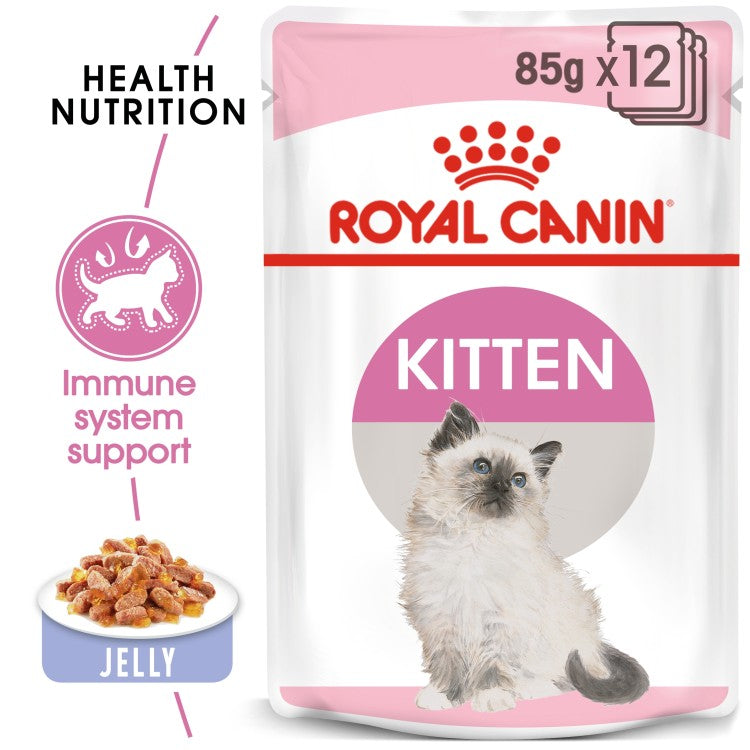 Royal Canin Feline Health Nutrition Kitten Jelly (WET FOOD - Pouches) 12x85G