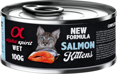 Alpha Spirit Wet Food for Kittens Salmon, 6 x 100 g cans