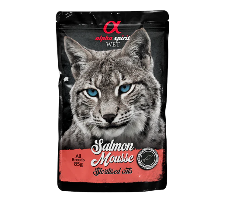 Alpha Spirit Salmon Mousse for Sterilized Cats Pouches