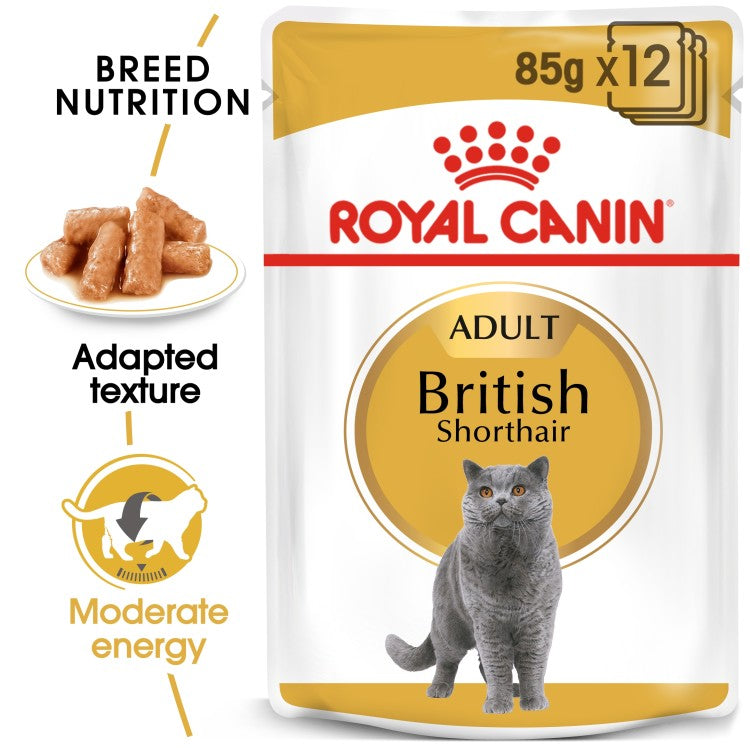 Royal Canin Feline Breed Nutrition British Shorthair (WET FOOD - Pouches) 12 x 85g