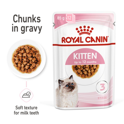 Royal Canin Feline Health Nutrition Kitten Gravy (Wet Food - Pouches)