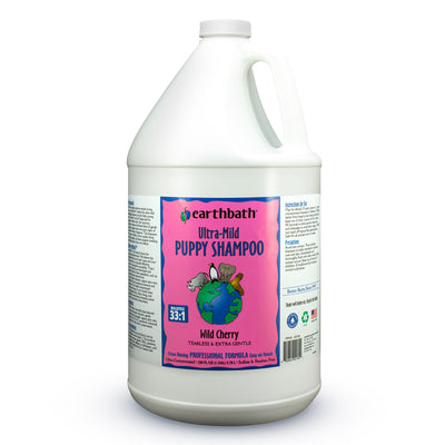 Earthbath Ultra-Mild Puppy Shampoo, Wild Cherry, Tearless & Extra Gentle, Made in USA, 128 oz (1 Gallon)