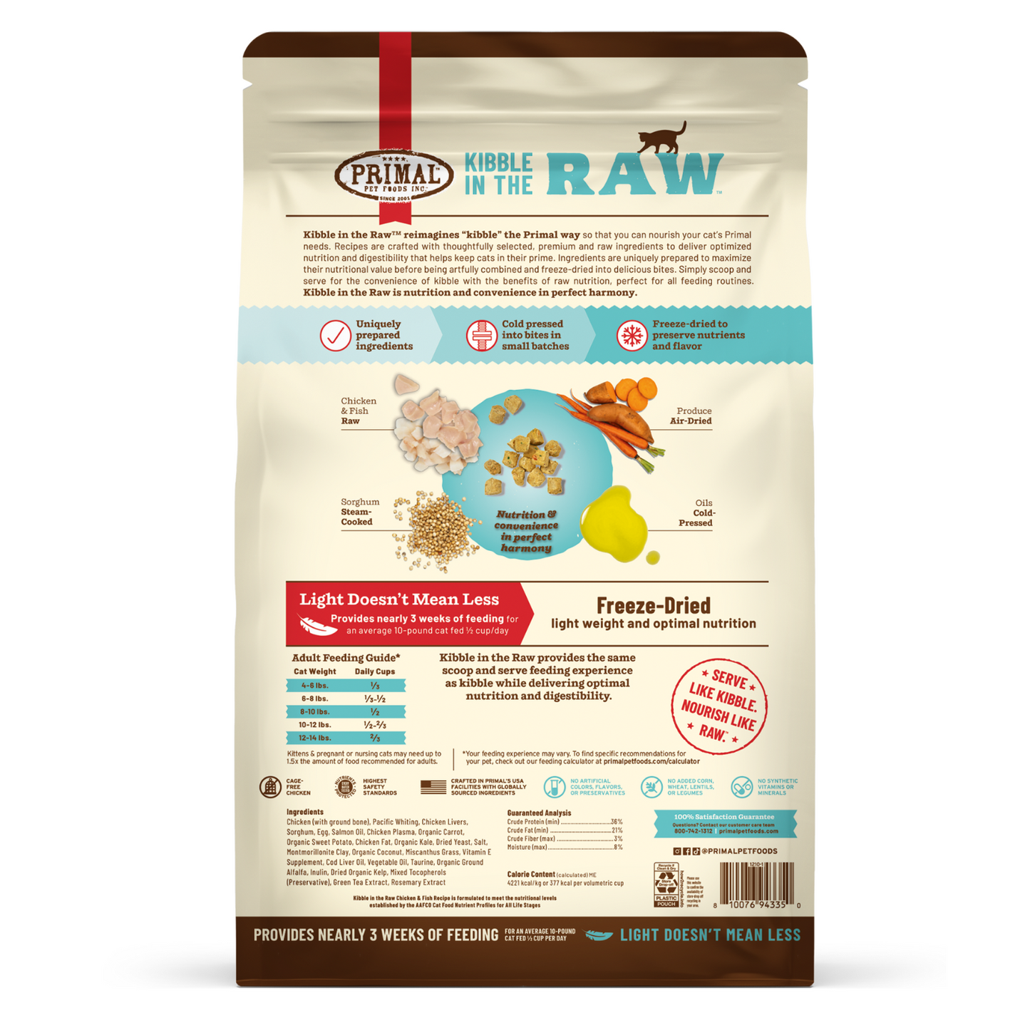 Primal Kibble in the Raw Cat Food – Chicken & Fish Recipe
