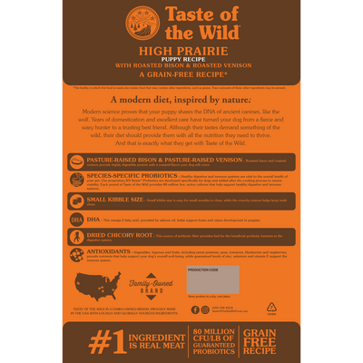 Taste Of Wild High prairie Puppy Recipe with Roasted Bison & Roasted Venison