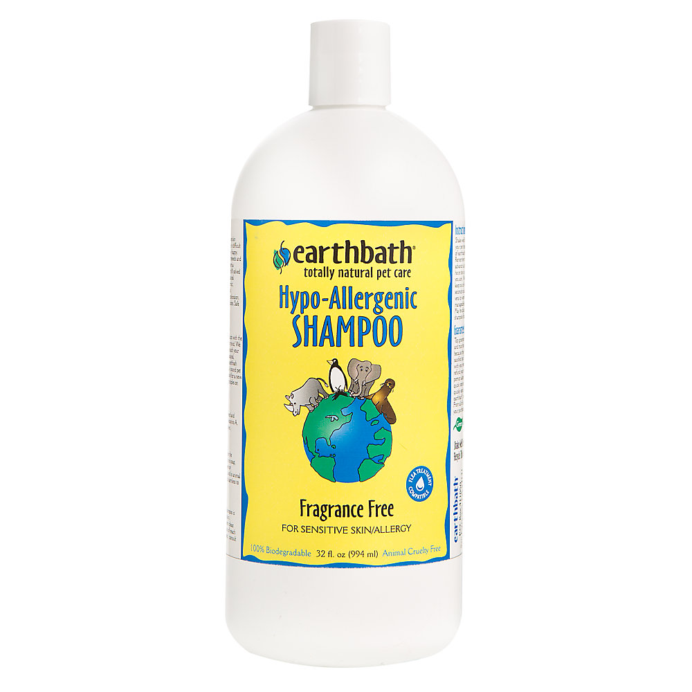 Earthbath Hypo-Allergenic Shampoo, Fragrance Free, For Sensitive Skin, Made in USA - 32 oz