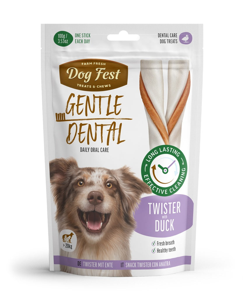 Dog Fest Dental Treats For Adult Dogs -Twister -Duck 100g