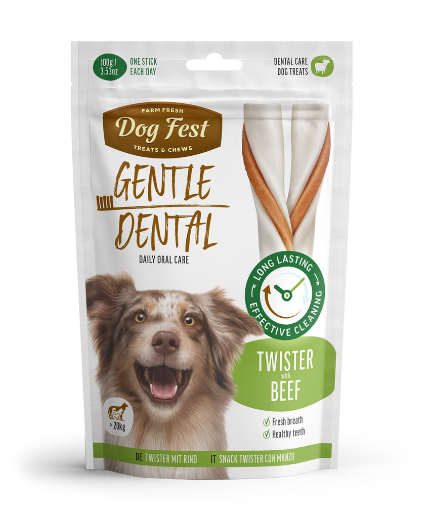 Dog Fest Dental Treats For Adult Dogs -Twister-Beef 100g