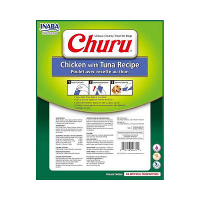 Inaba Dog Churu Chicken with tuna Recipe 4PCS/PK - 56g