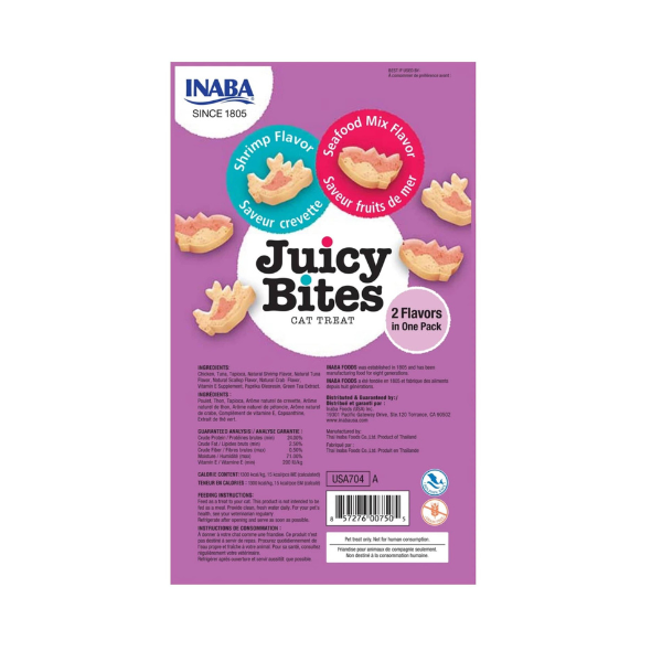 Inaba Juicy Bites Shrimp & Seafood Mix Flavor 3PCS/PK - 33.9g