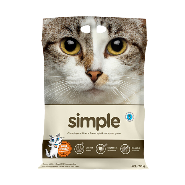 Intersand Simple Multi Cat Dust Free Clumping Clay Cat Litter - 18kg
