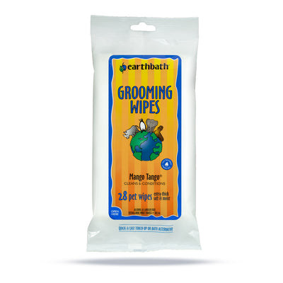 Earthbath Grooming Wipes - Extra-thick & extra Large, Mango Tango, 28 ct