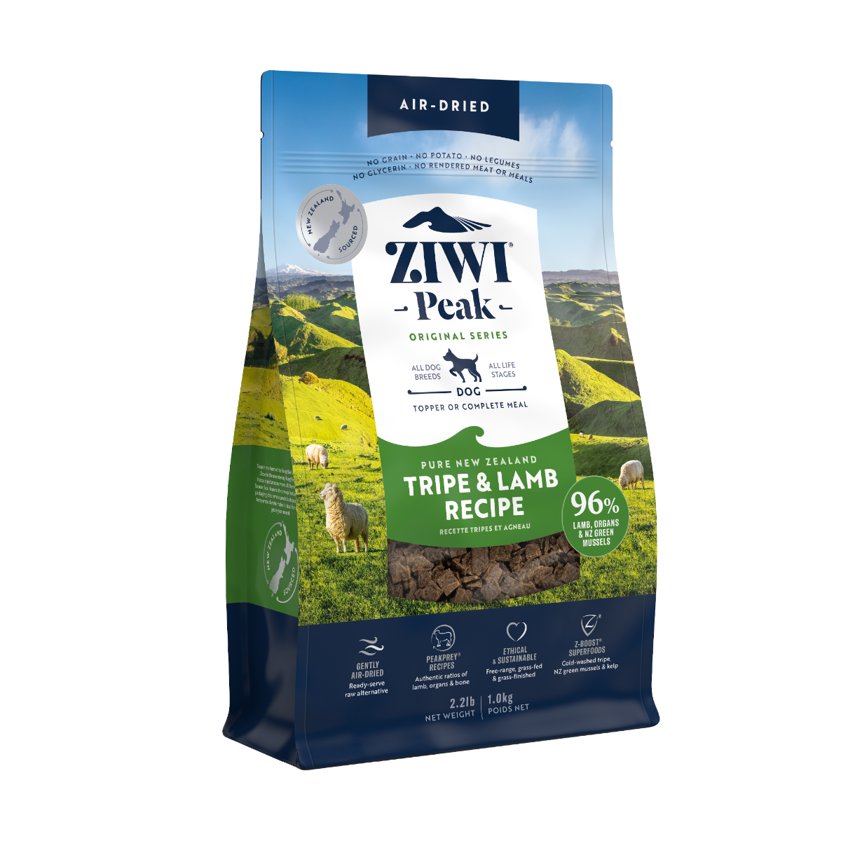 ZIWI Peak Air-Dried Tripe & Lamb Recipe Dry Dog Food 1KG/NA