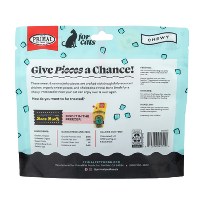 Primal Give Pieces A Chance  Chicken with Broth for cats! Jerky Treat 4oz