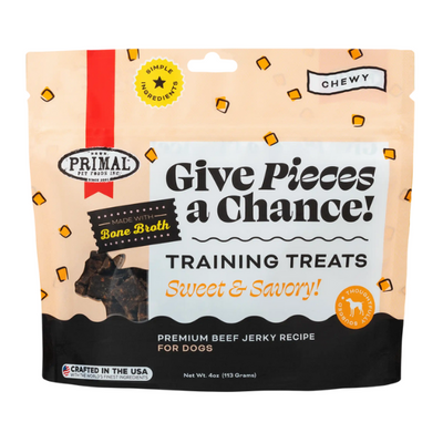 Primal Give Pieces A Chance Beef with Broth Jerky Treat 4 oz - PetCentral UAE