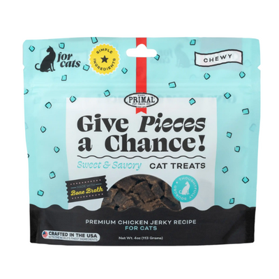 Primal Give Pieces A Chance Chicken with Broth Jerky Treat for Cats 4 oz - PetCentral UAE