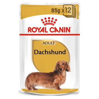 Royal Canin Dachshund Adult Wet Food 12x85g Pouches available at PetCentral UAE