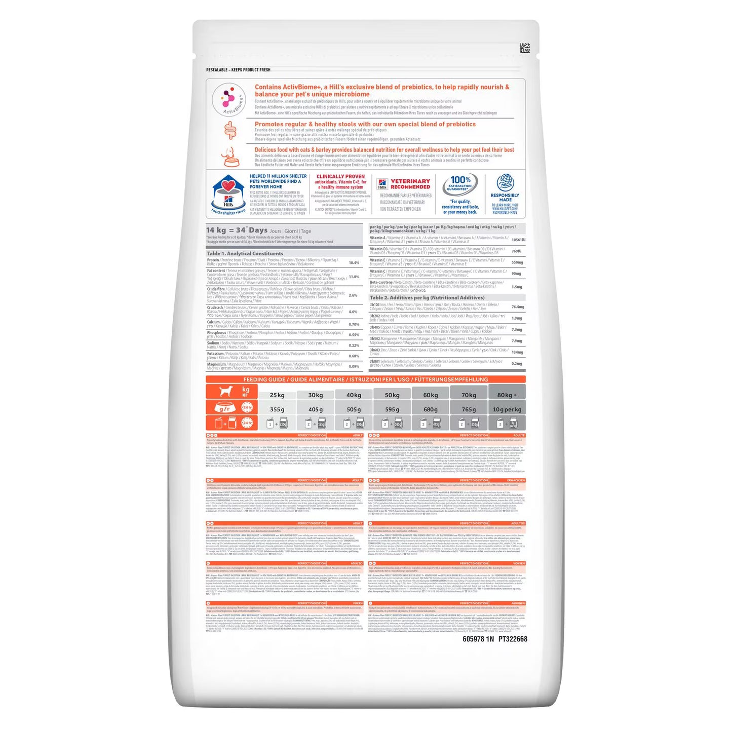 Hill’s Science Plan Perfect Digestion Large Adult 1+ Dog Food with Chicken and Brown Rice