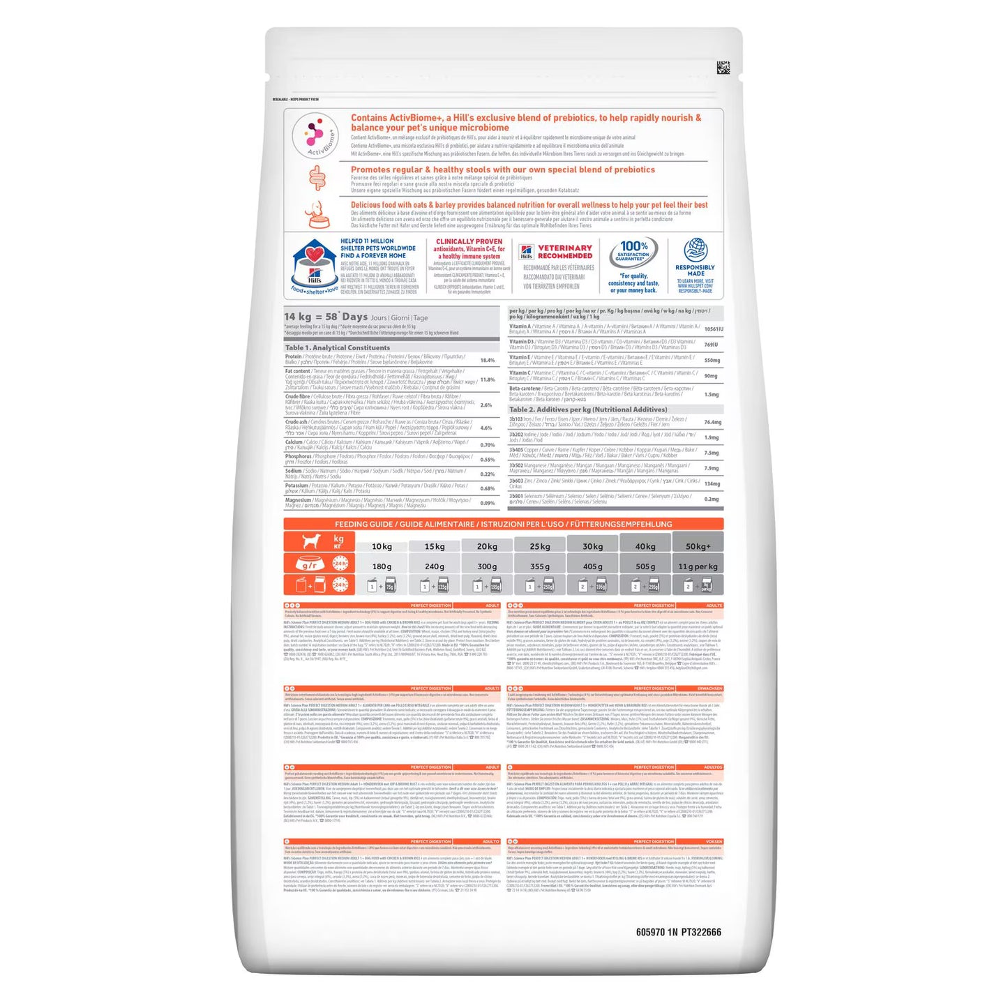 Hill’s Science Plan Perfect Digestion Medium Adult 1+ Dog Food with Chicken and Brown Rice