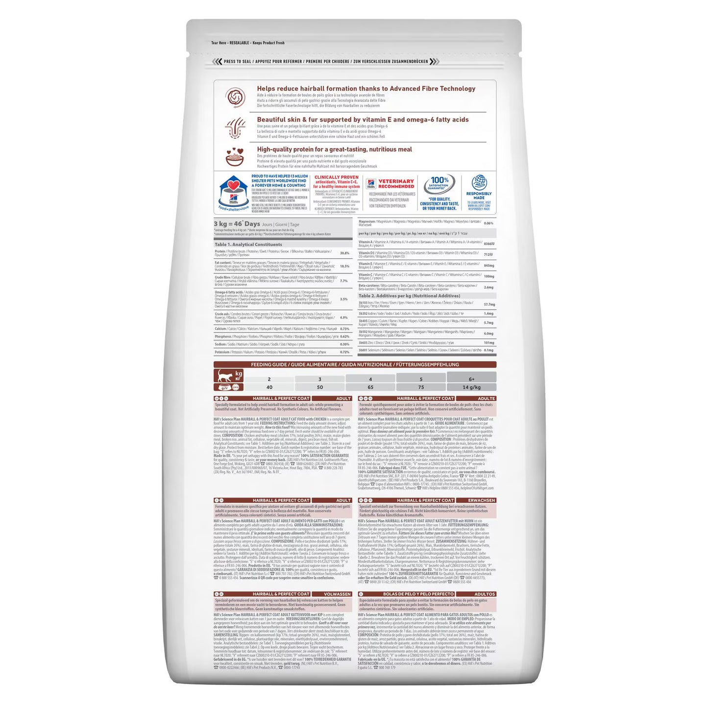 Hill's Science Plan Hairball & Perfect Coat Adult Dry Cat Food with Chicken
