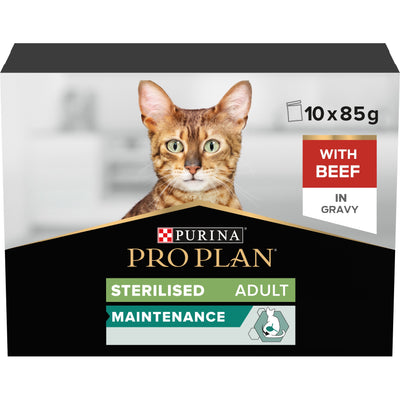 Purina Pro Plan Wet Cat Food, Beef in Gravy, Multipack