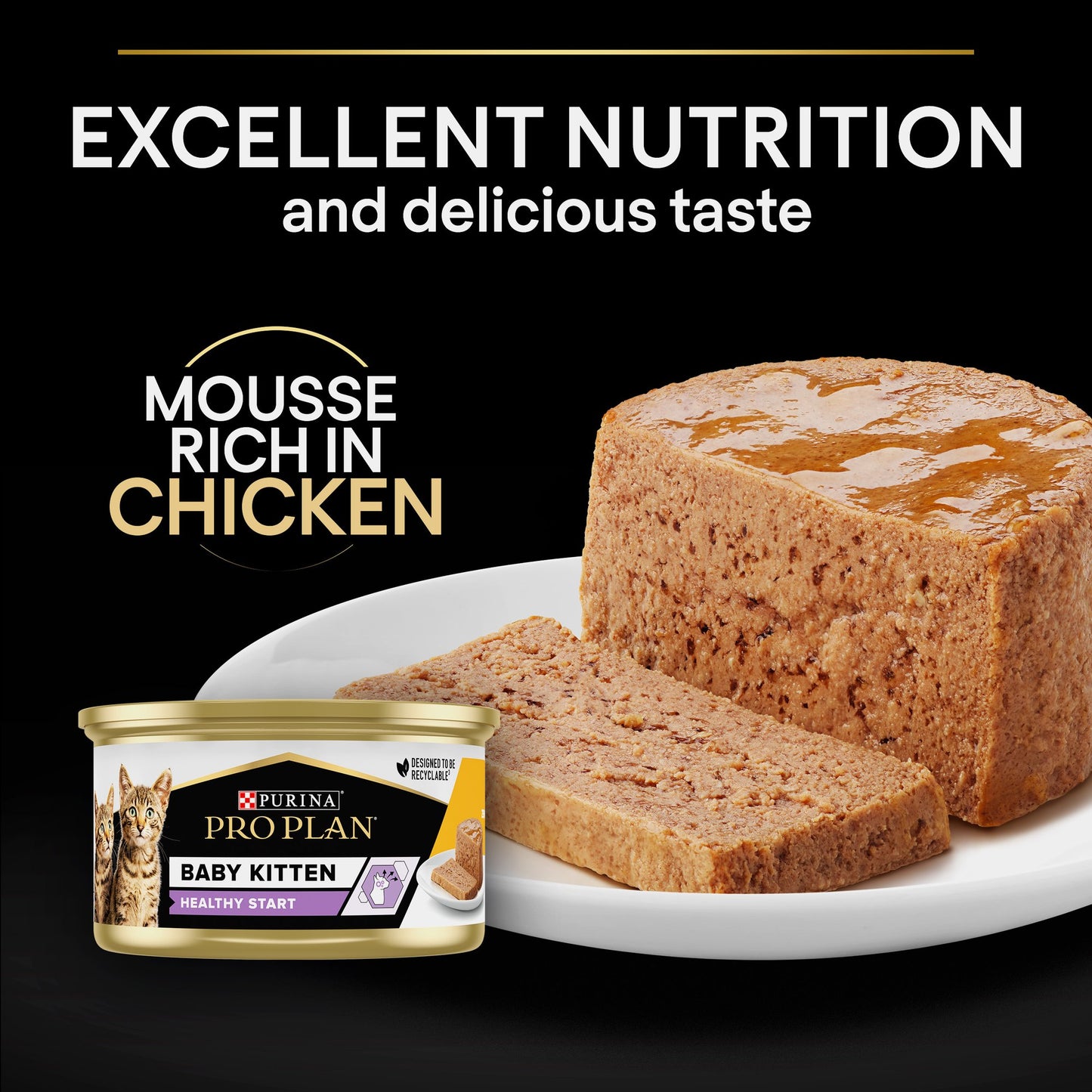 Purina Pro Plan Baby Kitten Mousse with Chicken, 85g (24 cans)