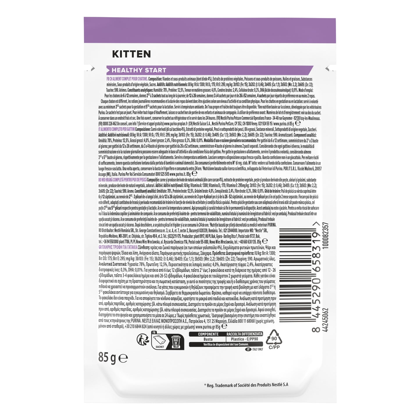 Purina Pro Plan Kitten, Wet Cat Food, Turkey in Gravy, Multipack