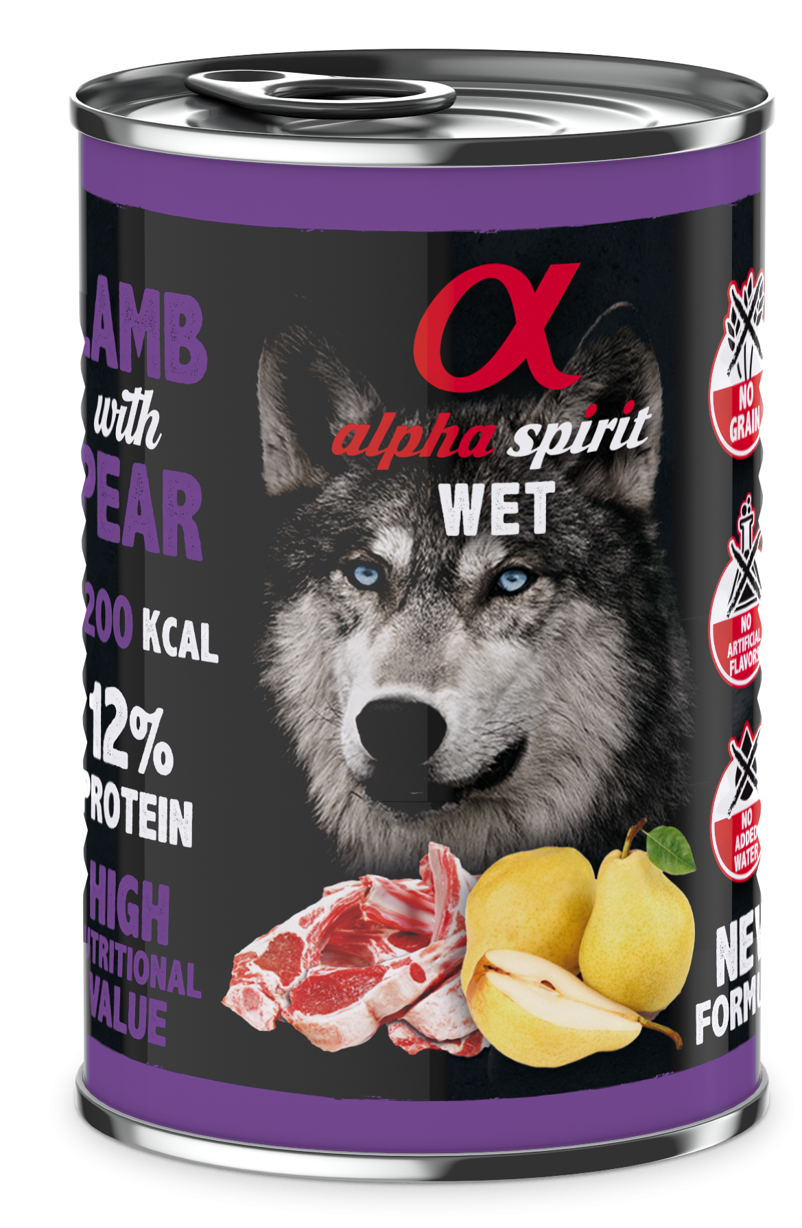 Alpha Spirit Canned Dog Food Lamb With Pear 400 g