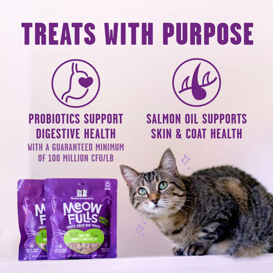 Stella & Chewy's Meowfulls Freeze Dried Cat Treats Turkey & Duck Recipe - 1.5 oz