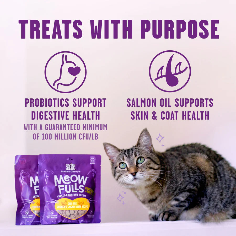 Stella & Chewy's Meowfulls Freeze Dried Cat Treats Chicken & Chicken Liver Recipe - 1.5 oz