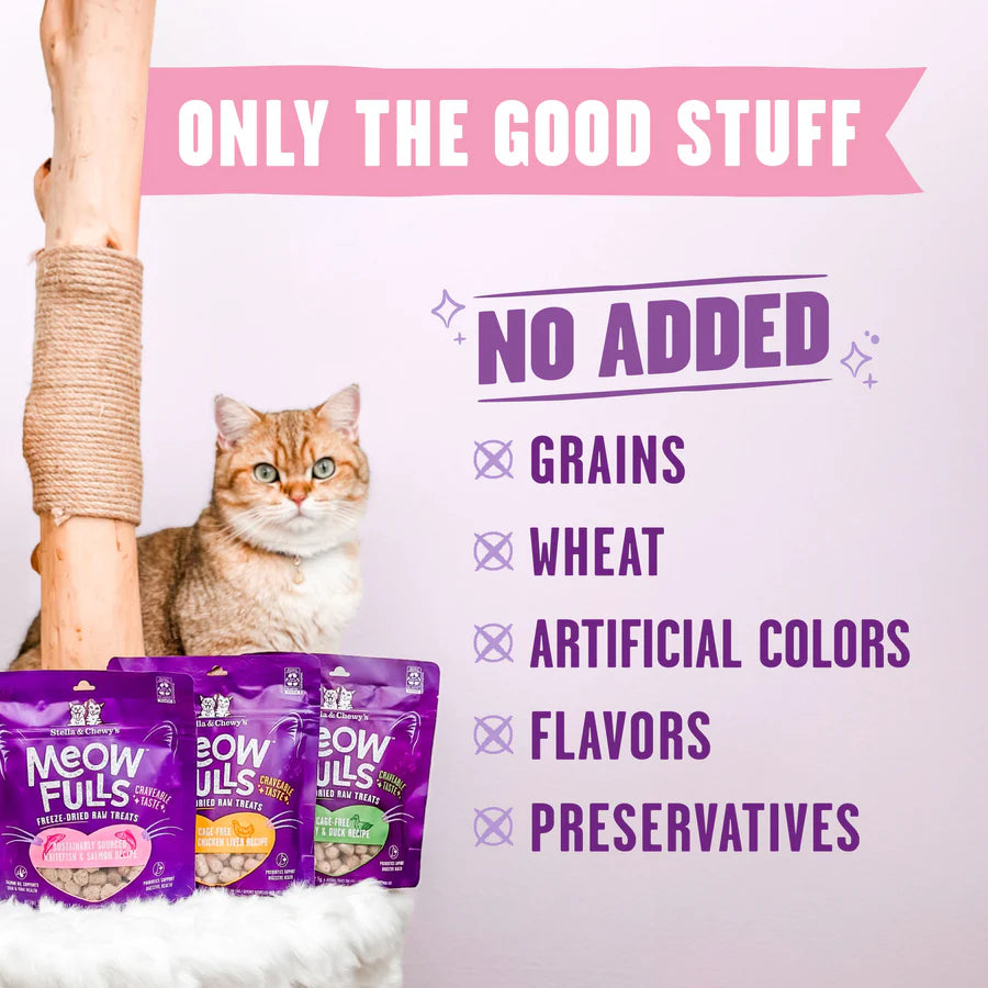 Stella & Chewy's Meowfulls Freeze Dried Cat Treats Whitefish & Salmon Recipe - 1.5 oz