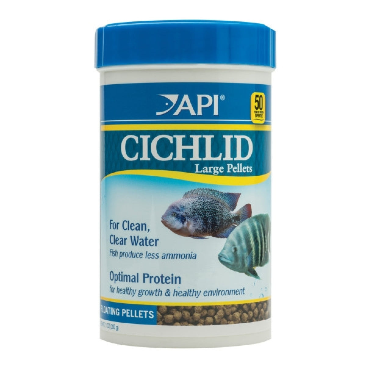 API Large Pellets Cichlid Fish Food 7.1 oz