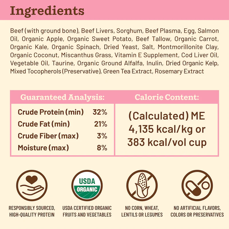 Primal Kibble in the Raw Cat Food – Beef Recipe