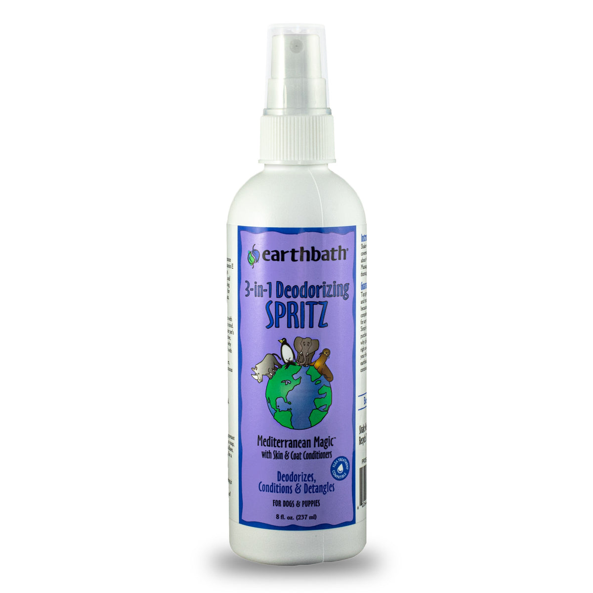 Earthbath 3-IN-1 Deodorizing Spritz, Rosemary with Skin & Coat Conditioners, Made in USA, 8 oz pump spray